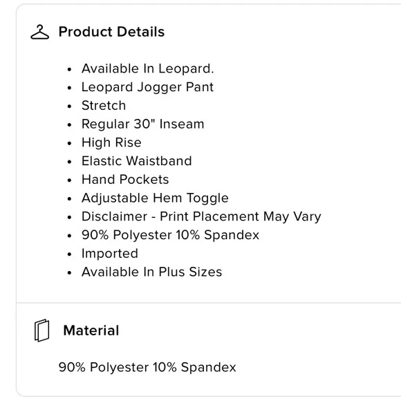 Plus Leopard Jogger Pants - Picture 5 of 6